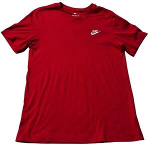 Nike Men's Short Sleeve Tee t-shirt red‎ embroidered logo size small sportswear